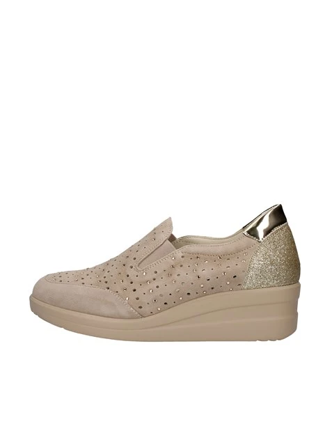 SNEAKERS SLIP ON RENNA IN CAMOSCIO DONNA BEIGE