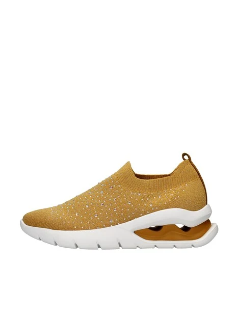 SNEAKERS SLIP ON CON STRASS IN TESSUTO DONNA GIALLO