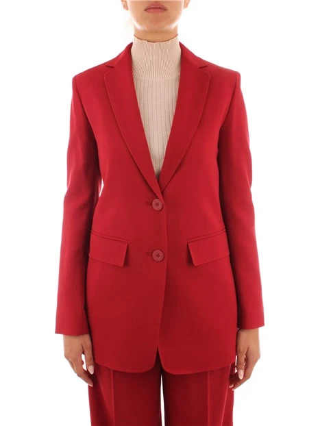 BLAZER IN CREPE SATIN DI LANA DONNA ROSSO