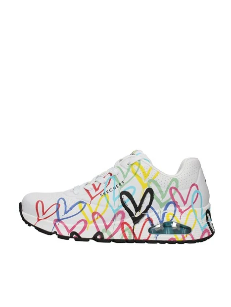 SNEAKERS PLATFORM SPREAD THE LOVE CON CUORICINI MULTICOLORE DONNA BIANCO