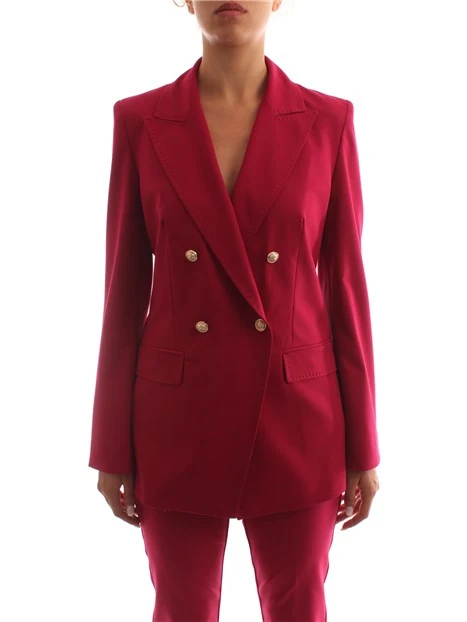 BLAZER DOPPIOPETTO CON BOTTONI DECORATI DONNA ROSSO