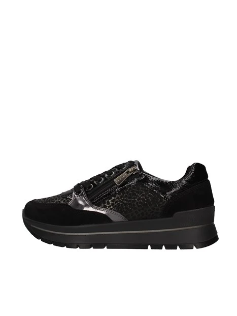 SNEAKERS PLATFORM FANTASIA ANIMALIER DONNA NERO