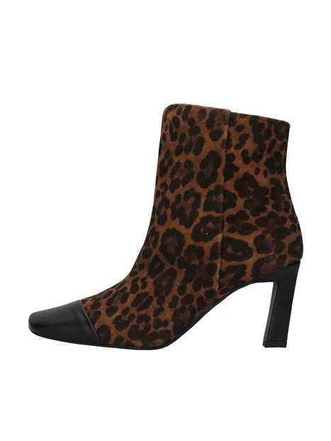 STIVALETTI TACCO ALTO FANTASIA ANIMALIER DONNA NERO