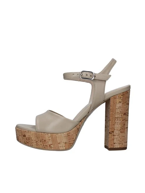 SANDALI TACCO ALTO EFFETTO SUGHERO DONNA BEIGE