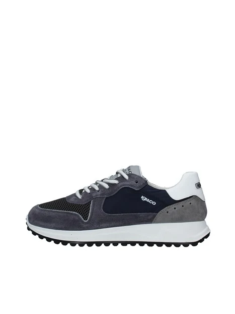 SNEAKERS PLATFORM SCAMOSCIATE CON LOGO UOMO BLU