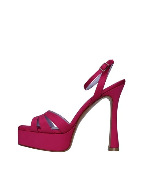 SANDALI TACCO ALTO IN RASO CON CINTURINO DONNA FUCSIA