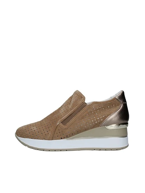 SNEAKERS SLIP ON TRAFORATA CON ZEPPA DONNA BEIGE