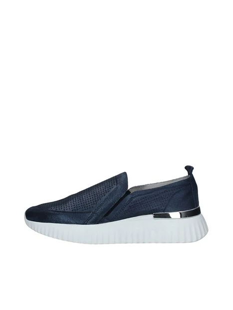 SNEAKERS SLIP ON CON ZEPPA TRAFORATA SENZA LACCI DONNA BLU