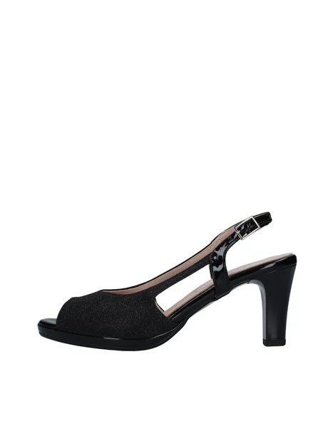 SANDALI TACCO ALTO IN VERNICE DONNA NERO