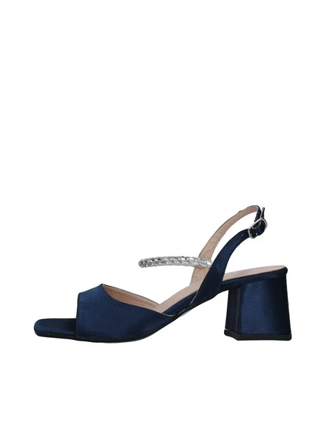 SANDALI TACCO ALTO IN RASO DONNA BLU