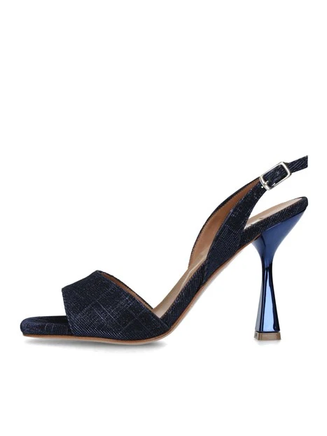 SANDALI TACCO ALTO CON BRILLANTINI DONNA BLU