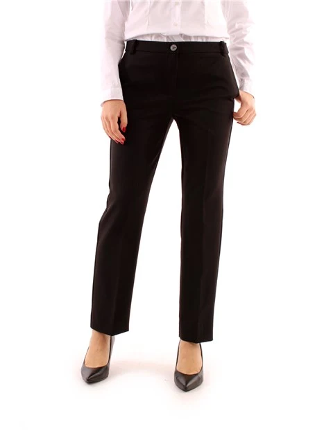 PANTALONI CHINO IN MISTO VISCOSA DONNA NERO