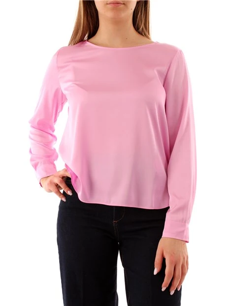 BLUSA GIROCOLLO  IN RASO DONNA ROSA PASTELLO