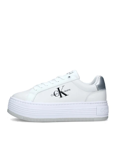 SNEAKERS PLATFORM BOLD CON TALLONE ARGENTO DONNA BIANCO