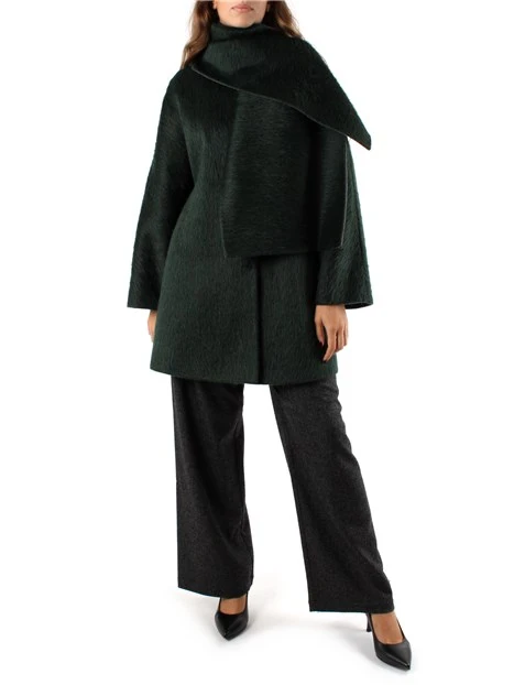 CAPPOTTO CORTO MISTO LANA E ALPACA DONNA VERDE