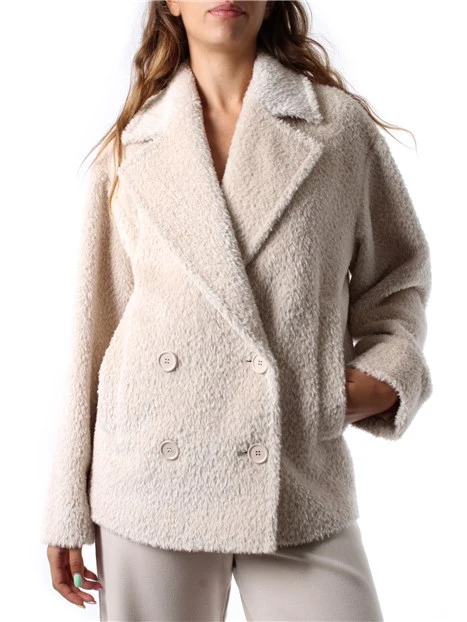 CAPPOTTO CORTO ALPACA E LANA DONNA BIANCO