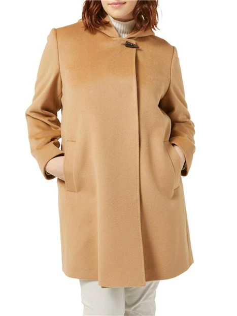 CAPPOTTO CORTO IN PURA LANA VERGINE DONNA BEIGE