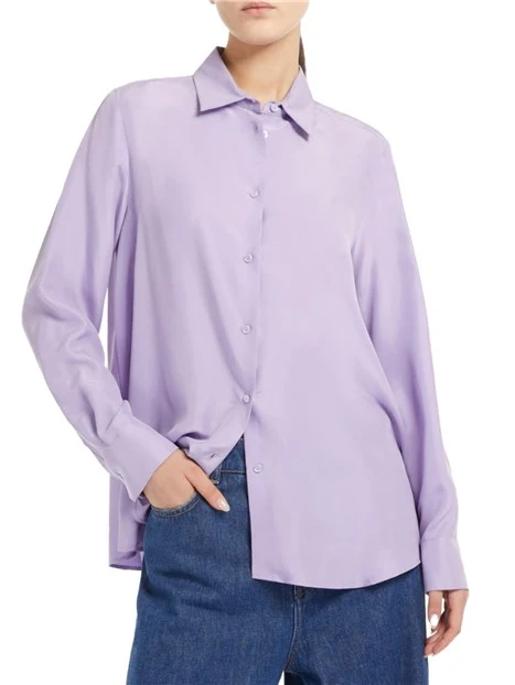 CAMICIA IN PURA SETA DONNA LILLA