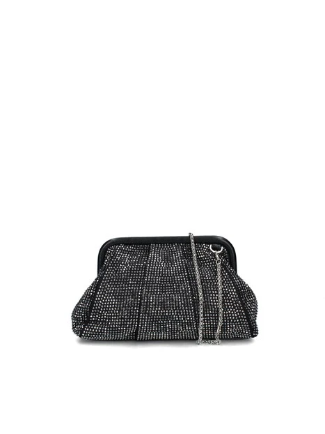 POCHETTE CON TRACOLLA A CATENA DONNA NERO