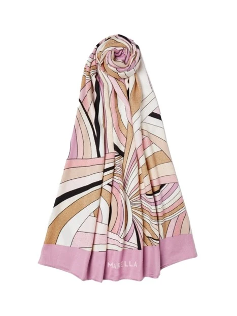 FOULARD IN VISCOSA A FANTASIA AD ONDA DONNA ROSA