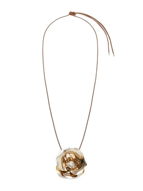 COLLANA CON ROSA PENDENTE DONNA ORO