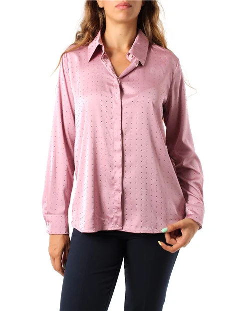 CAMICIA IN RASO LEGGERO CON APPLICAZIONI DONNA MALVA