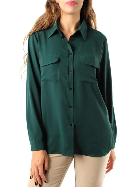 CAMICIA CON TASCHE SUL PETTO DONNA VERDE