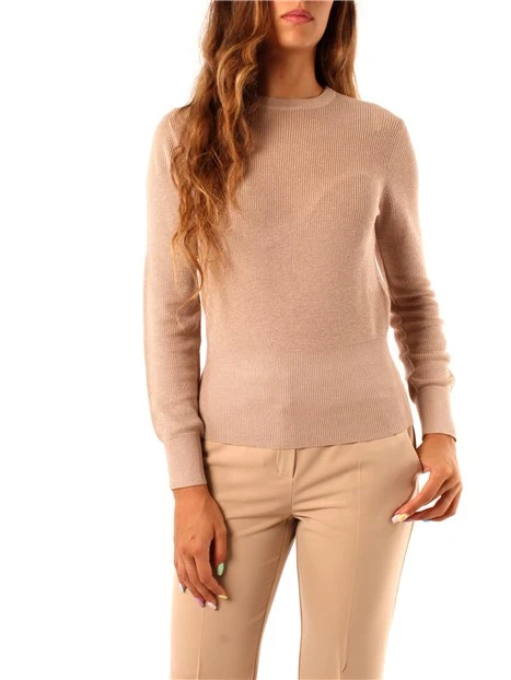 MAGLIA GIROCOLLO IN FILATO MISTO LANA DONNA BEIGE