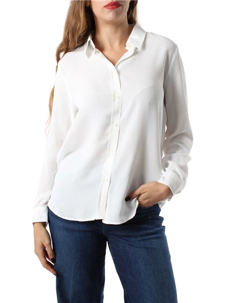 CAMICIA IN CREPE DE CHINE MISTO SETA DONNA BIANCO