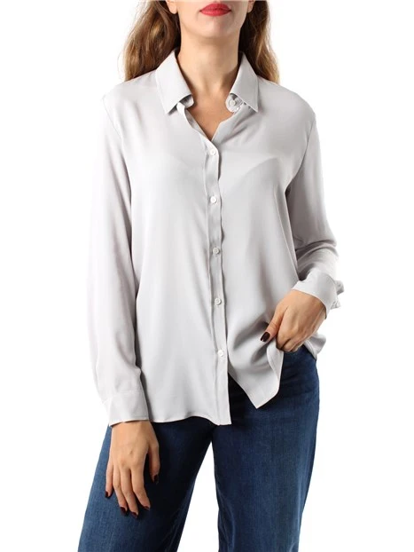 CAMICIA IN CREPE DE CHINE MISTO SETA DONNA GRIGIO