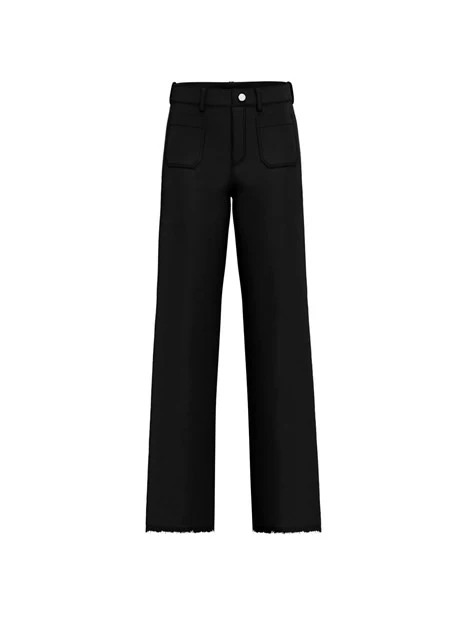 PANTALONI A SIGARETTA IN GABARDINA DI COTONE DONNA NERO