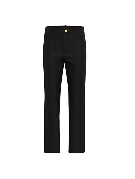 PANTALONI CROPPED IN GABARDINA DI COTONE LINEA FLARE DONNA NERO