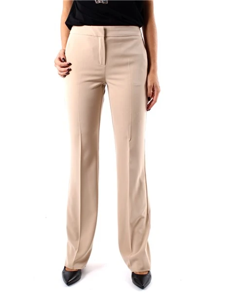 PANTALONI ZAMPA IN TESSUTO TECNICO BIELASTICO DONNA BEIGE