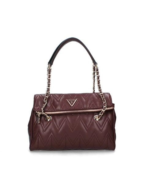 BORSA A SPALLA TRAPUNTATA SATCHEL DONNA BORDEAUX