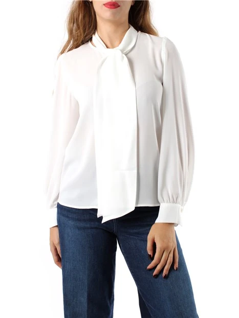 CAMICIA IN DOPPIA GEORGETTE DONNA BIANCO