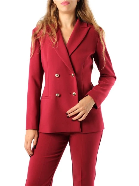 GIACCA BLAZER IN DOPPIO BISTRETCH MISTO VISCOSA DONNA ROSSO