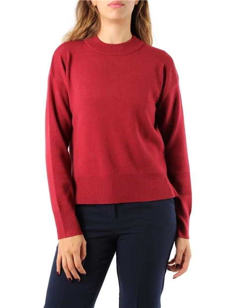 MAGLIA GIROCOLLO E IN MISTO VISCOSA DONNA ROSSO