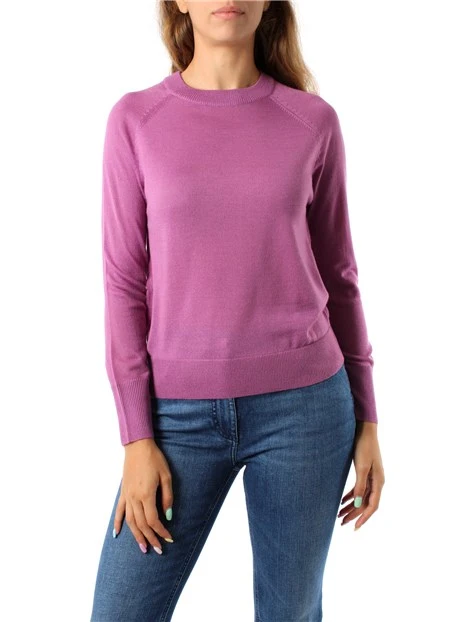 MAGLIA GIROCOLLO IN MISTO LANA DONNA FUCSIA