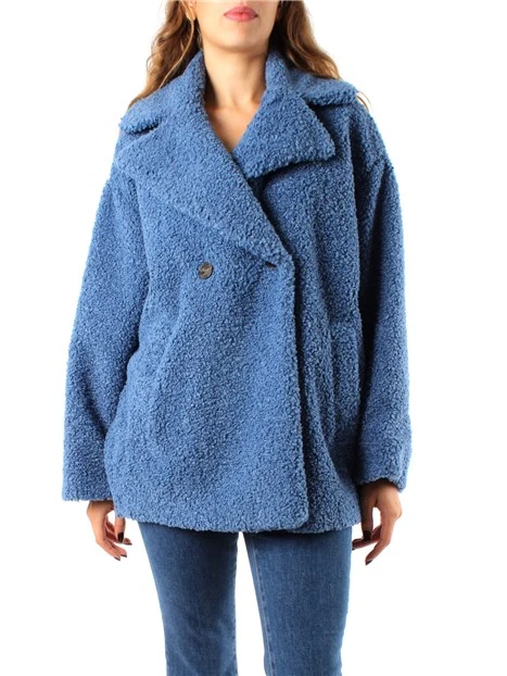 CAPPOTTO CORTO IN JERSEY CON COLLO A REVERS DONNA BLU