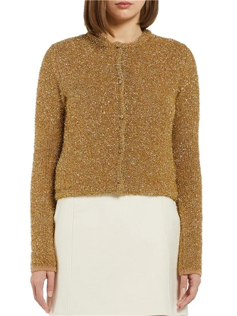 CARDIGAN IN FILATO DI LANA CROPPED DONNA ORO