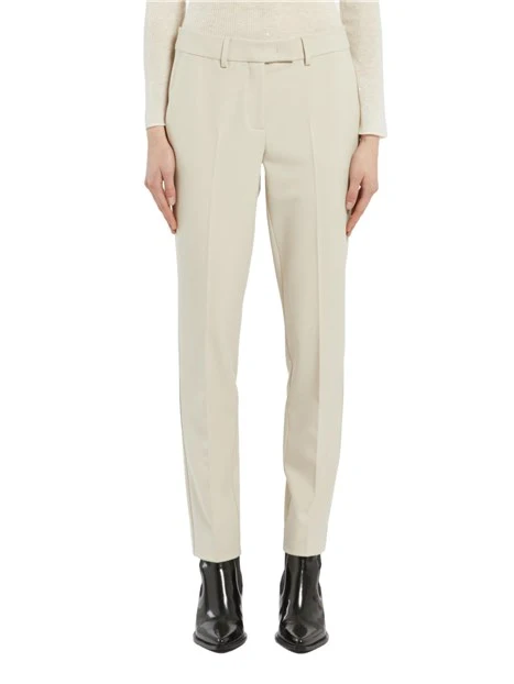 PANTALONI CHINO IN GABARDINA BIELASTICA DONNA BIANCO