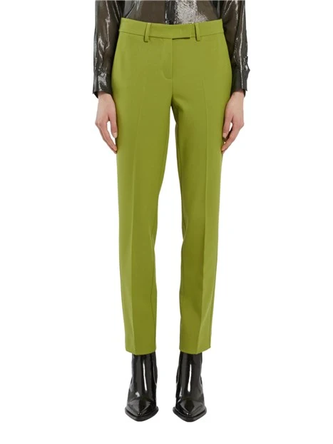 PANTALONI CHINO IN GABARDINA BIELASTICA DONNA VERDE