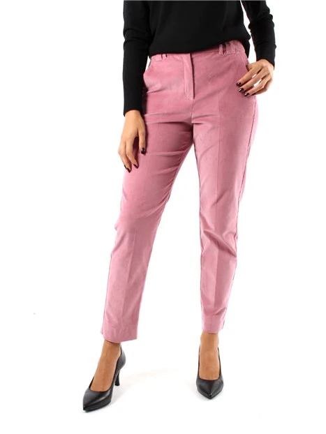 PANTALONI CHINO IN VELLUTO A RIGHE LAVATO DONNA ROSA