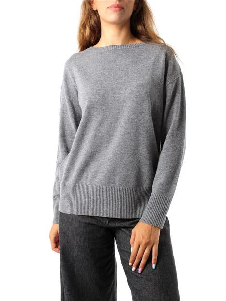 MAGLIA GIROCOLLO IN LANA MERINO ULTRAFINE DONNA GRIGIO