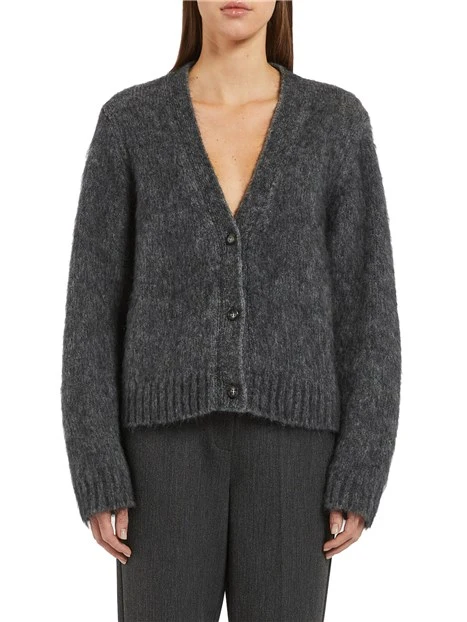 CARDIGAN IN MOHAIR ELASTICO DONNA GRIGIO