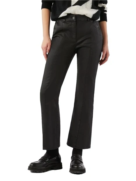 PANTALONI CHINO IN RASO DI COTONE MONOELASTICO DONNA NERO