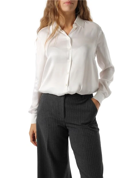 CAMICIA IN RASO MISTO SETA DONNA BIANCO