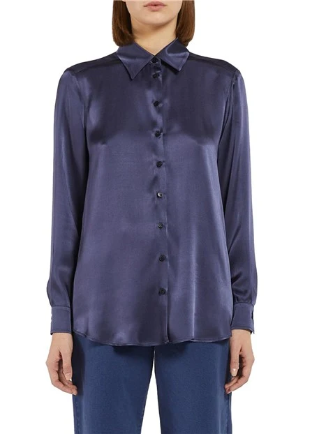 CAMICIA IN RASO MISTO SETA DONNA BLU