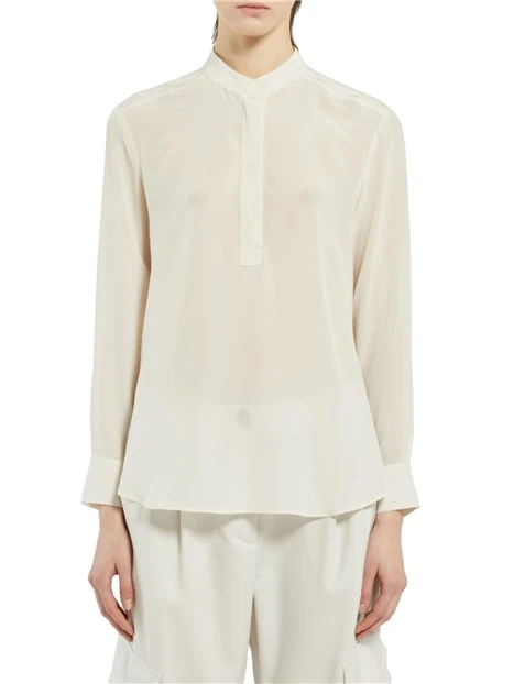 CAMICIA IN CREPE DE CHINE DI SETA DONNA BIANCO