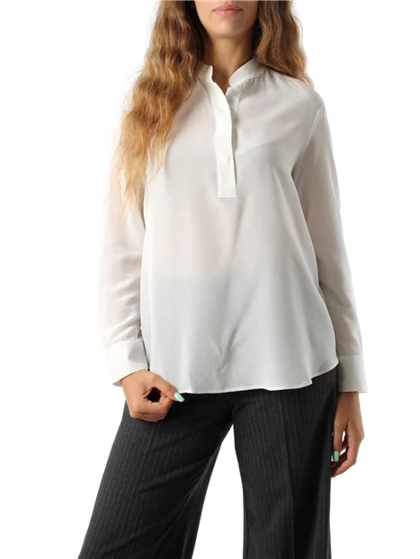 CAMICIA IN CREPE DE CHINE DI SETA DONNA MARRONE